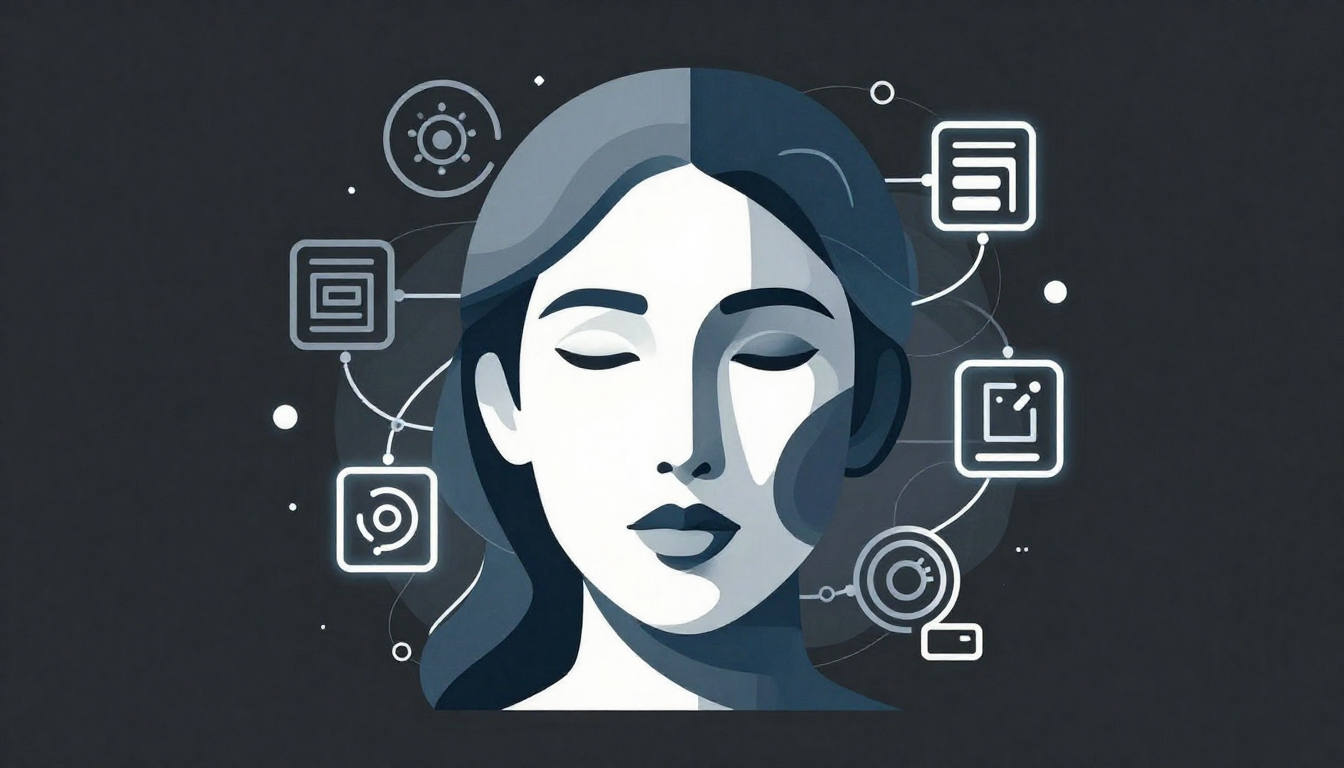 Abstract visual representing dympigal with elements of creativity, digital identity, and adaptive thinking